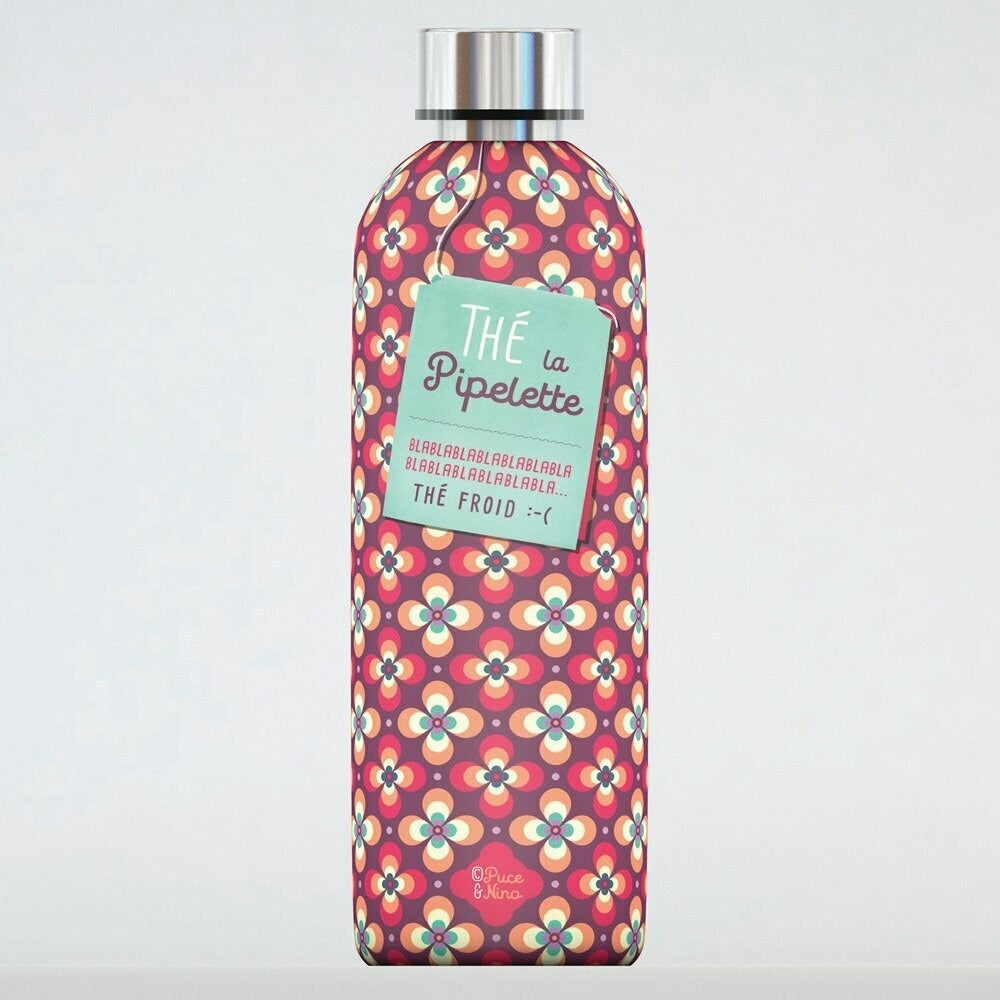 Bouteille Isotherme en Acier Inoxydable Original "La pipelette"